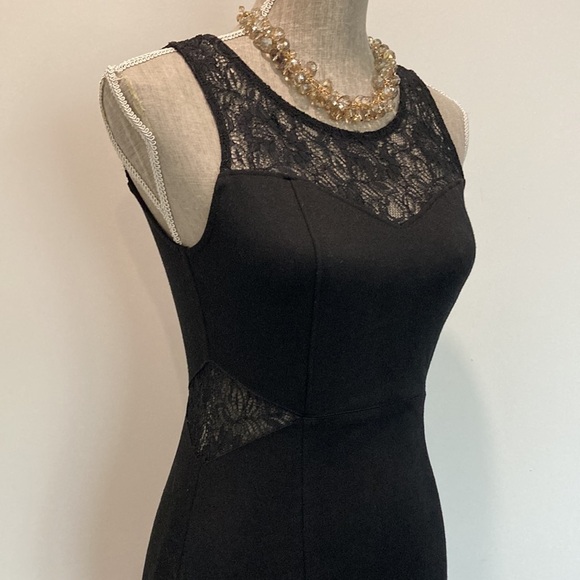 Black Sleeveless Bodycon Lace Dress Medium - Picture 5 of 15